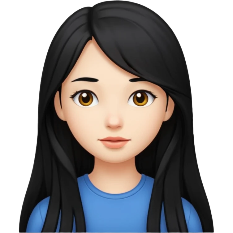 Hair long girl black  emoji