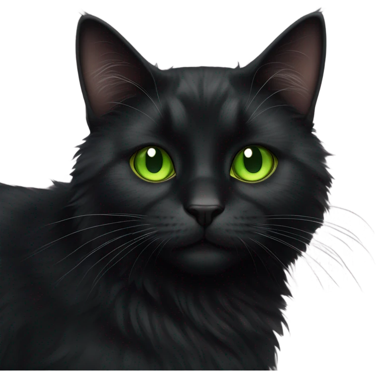 Fluffy black cat emoji