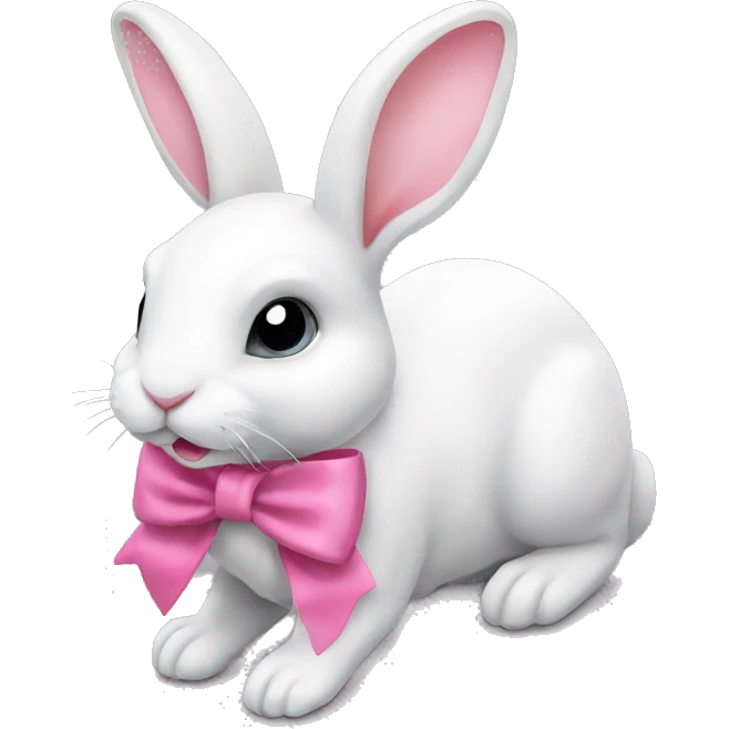 rabbit with pink bow emoji