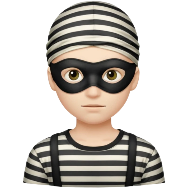 A theif robber emoji,Stripped shirt.eye mask. emoji