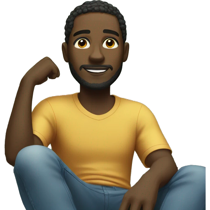 Black man chilling in nature  emoji
