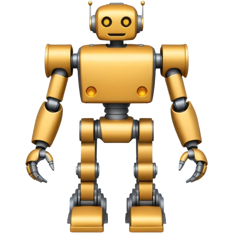 classic iron robot with mechanical arms, emoji style emoji