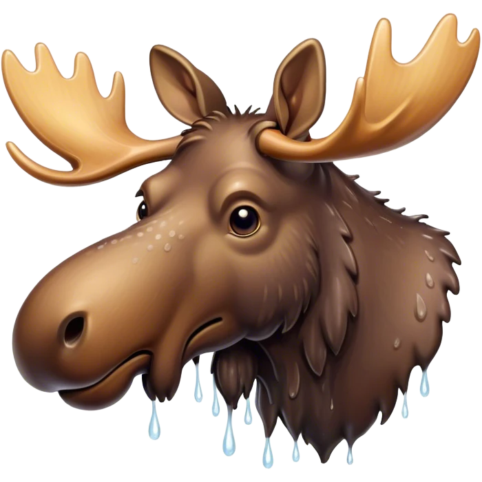 Crying moose  emoji
