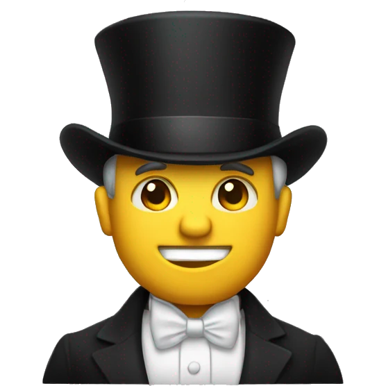 emoji tophat monuculo fino formal emoji