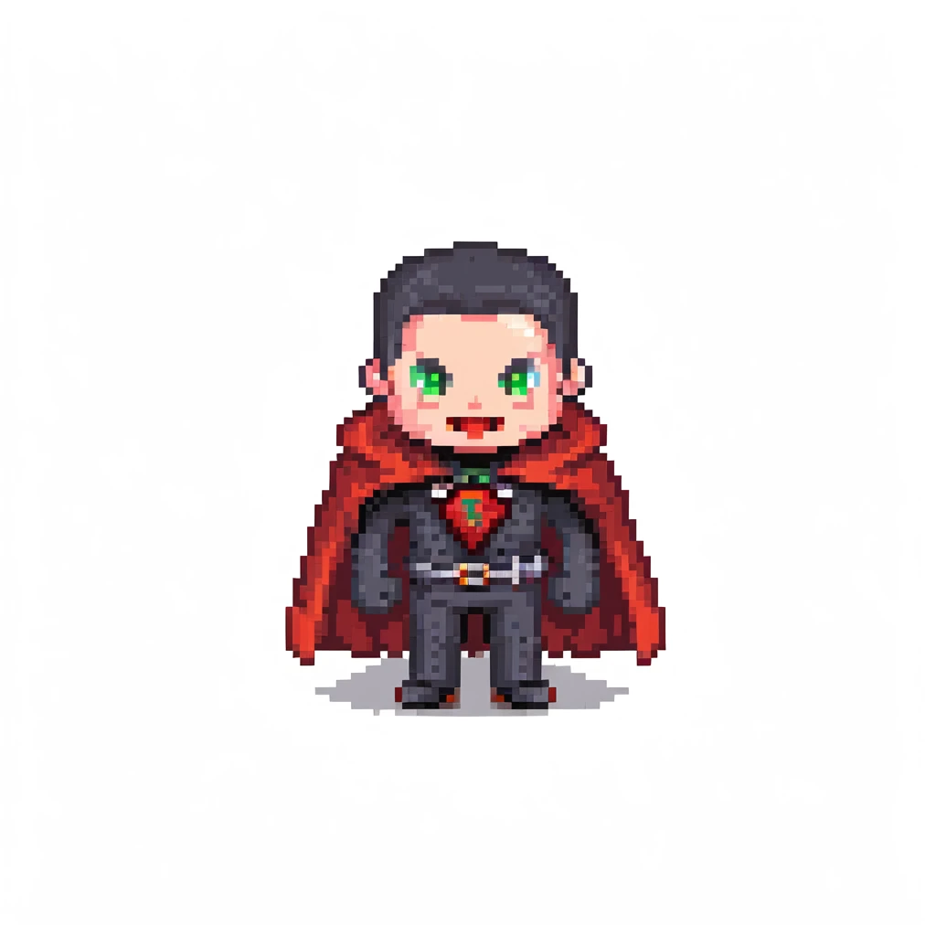 Dracula vampire with cape saying GG, gaming vampire emoji