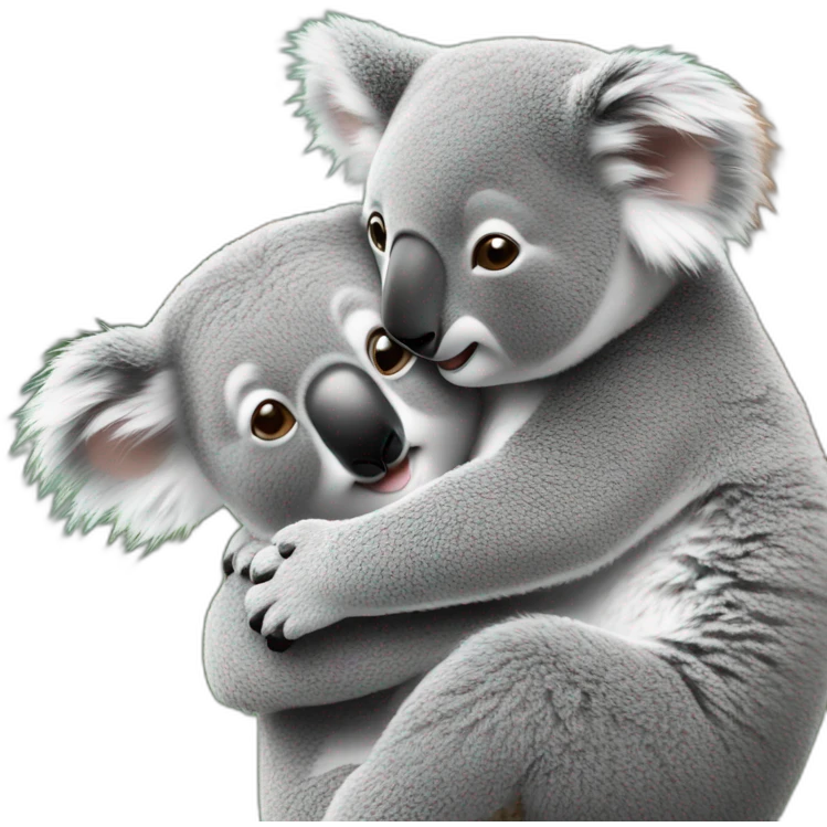 Koala hugging another koala emoji