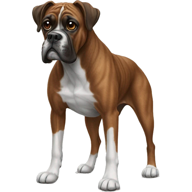 A brindle boxer dog emoji