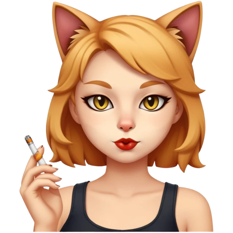 smoking cat girl emoji