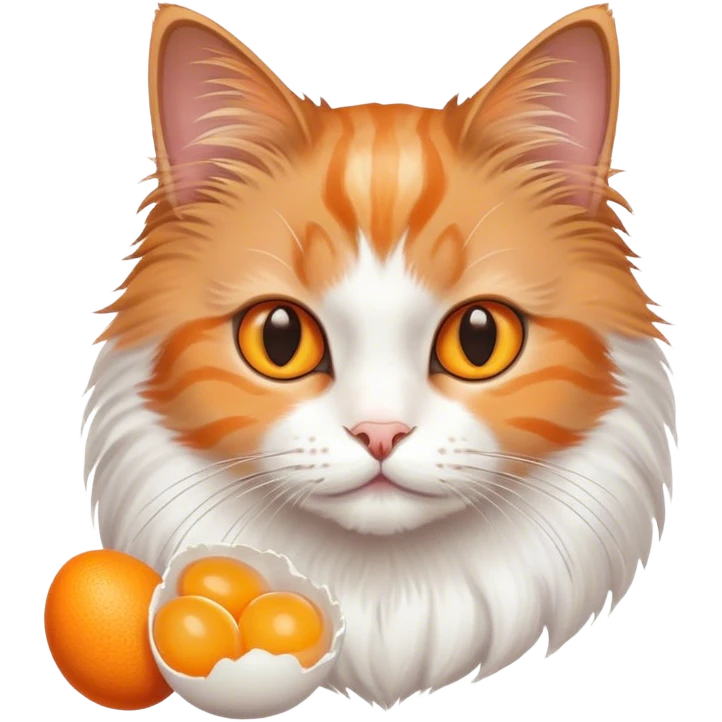 Cat whit an eggs emoji