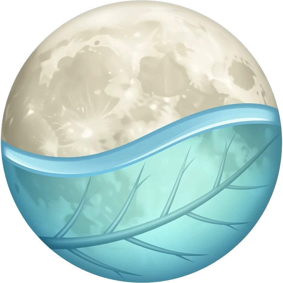 Symbol: Crescent turning into gentle flowing water/leaf veins. Meaning: Move with natural cycles. emoji