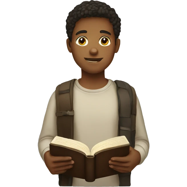 Young male holding a bible  emoji