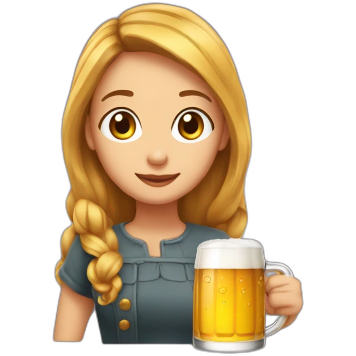 Lucie lucas avec une bière emoji