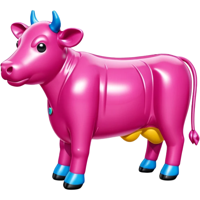   jeff koons style inflatable SPAM cow sculpture  emoji