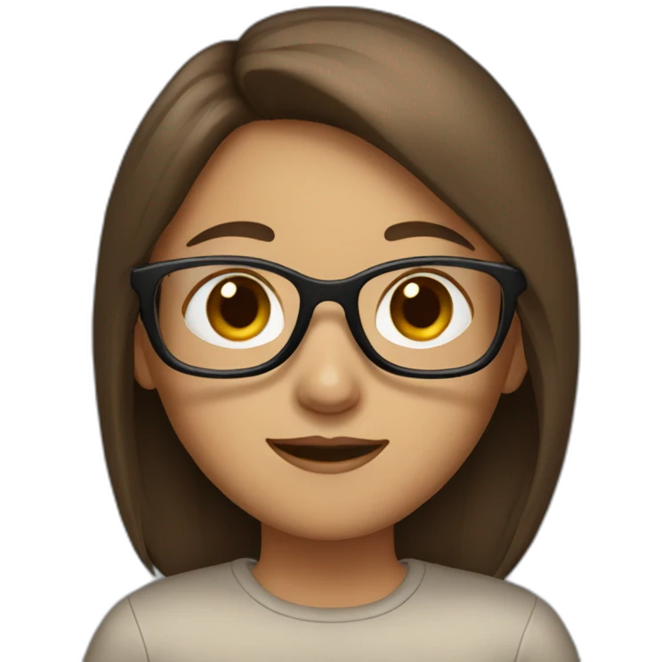A girl with glasses and brown hair emoji