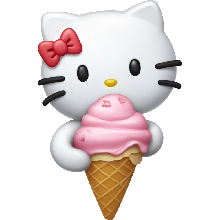 hello kitty holding ice cream emoji