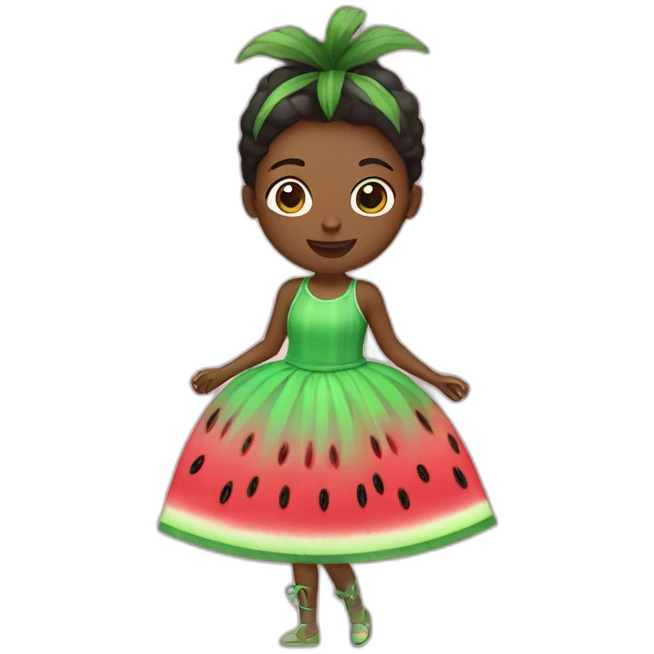 Watermelon with tutu emoji