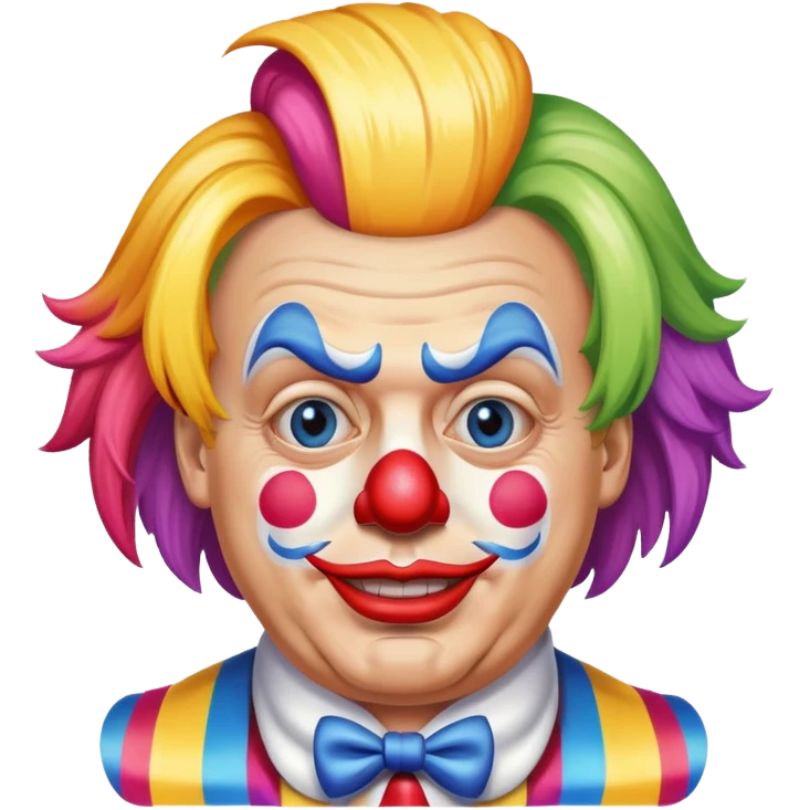 trump as a clown with colorful wig emoji