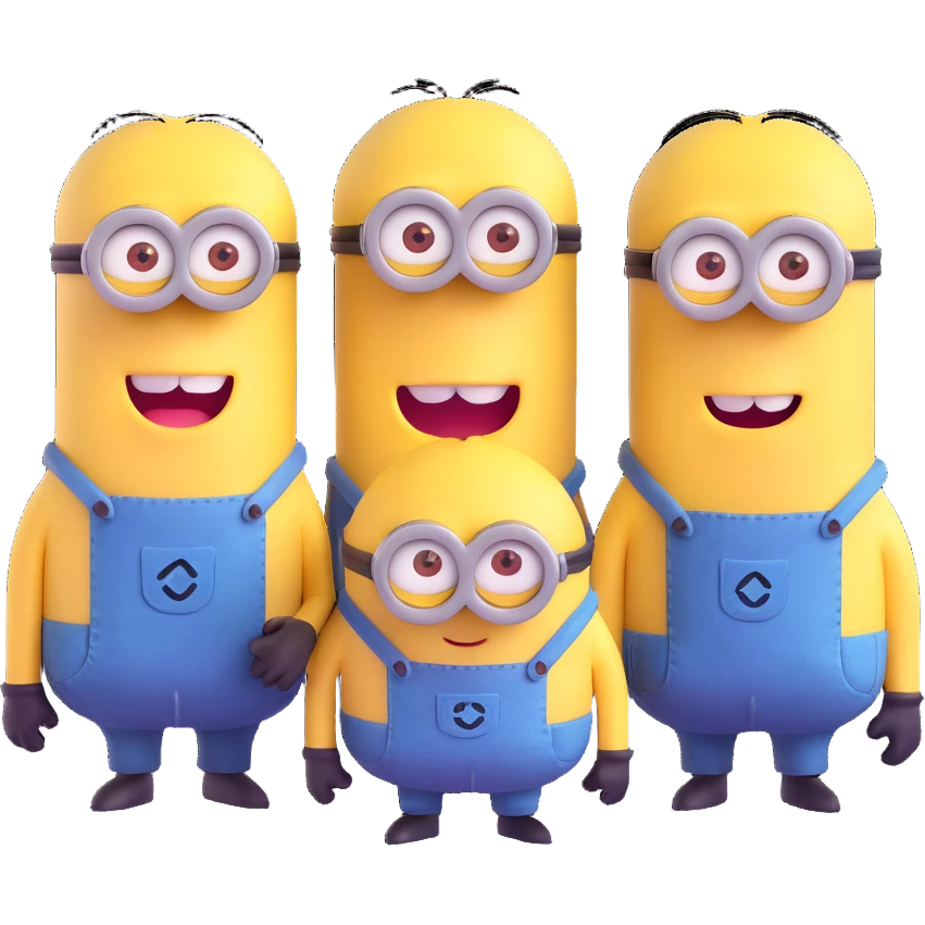 group of three minions with different expressions standing together emoji