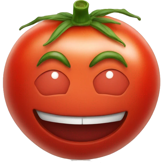 tomato with smile and bow emoji