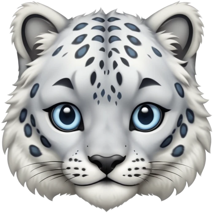 Deformed Snow leopard-Eyes are long and blue emoji
