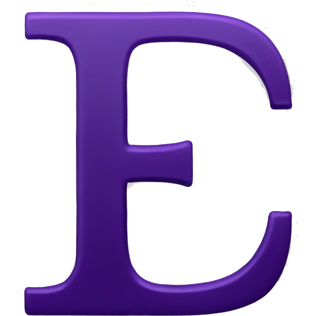 Letter E dark purple emoji