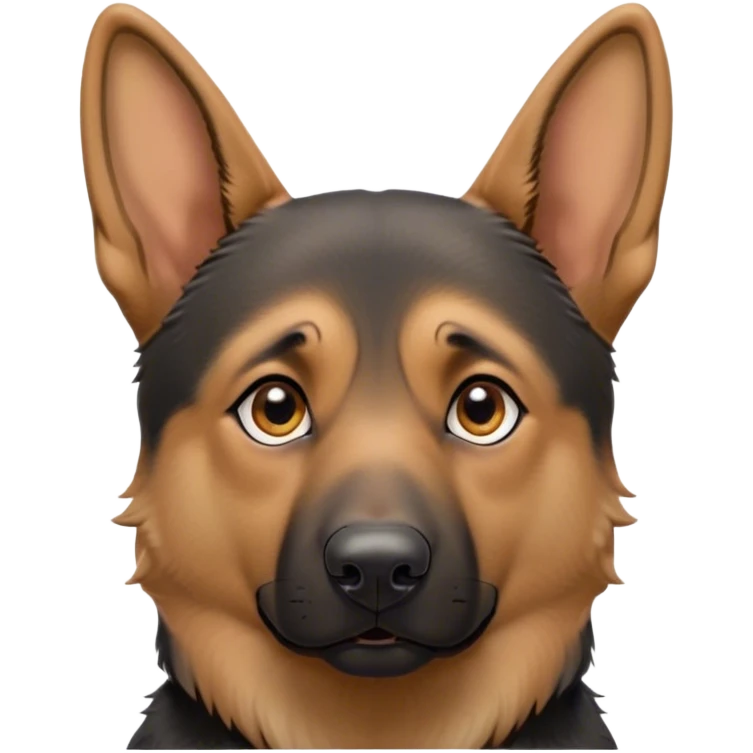 Cinematic Grumpy Tan/Black German Shepherd Portrait Emoji, Head tilted slightly with a deeply unimpressed expression, featuring a thick tan coat with a distinct black saddle and a furrowed brow, large, droopy brown eyes narrowed into an unamused glare, ears slightly drooping in exasperation, Simplified yet comically expressive features, highly detailed, glowing with a dry, sarcastic glow, high shine, effortlessly judgmental yet dignified, stylized with a touch of cynicism, bright but brooding, soft glowing outline, capturing the essence of an eternally unimpressed yet endearing guardian, so lifelike it feels like it could sigh heavily at you in disdain at any moment! emoji