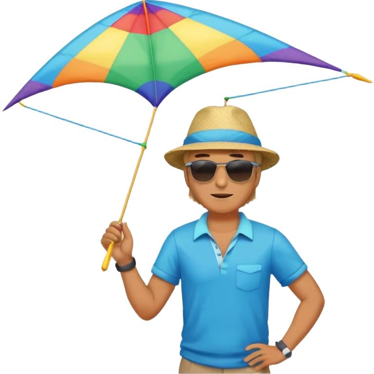 Man with kite,Kite Flyers, big kite emoji