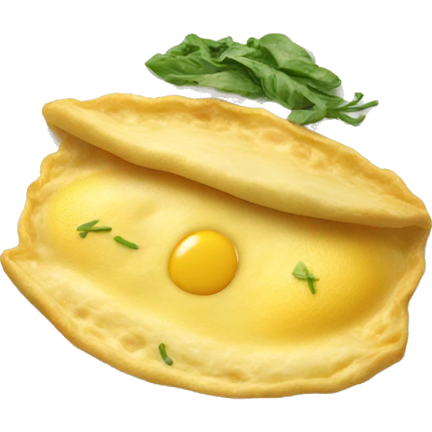 realistic French omelette on a plate emoji