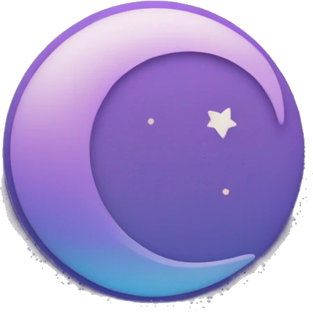 crescent moon, stars in purple/blue sky emoji
