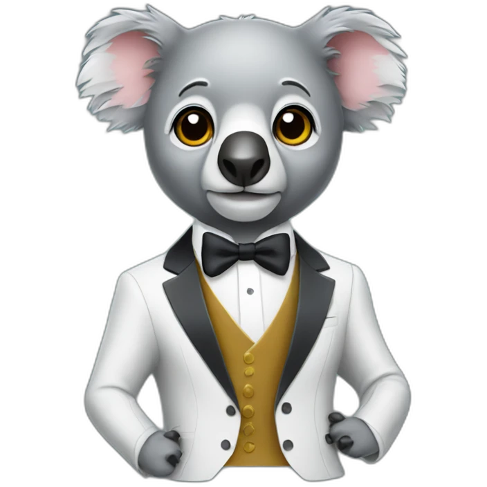math koala wearing dinner jacket emoji