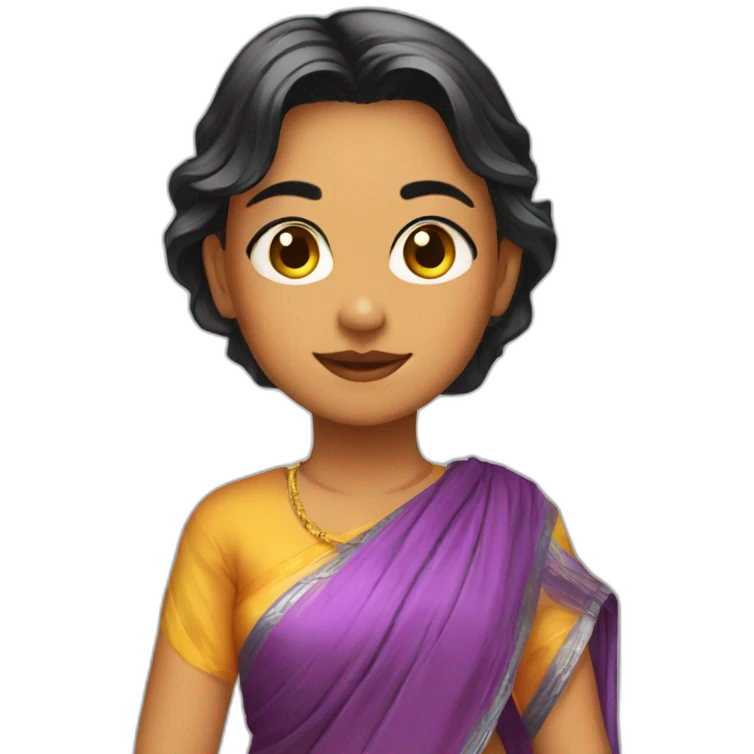 Girl in transparent saree emoji