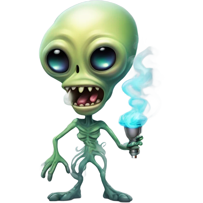 Alien smoking emoji