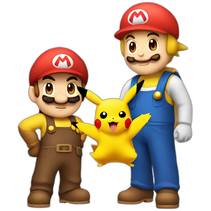 Pikachu and mario emoji