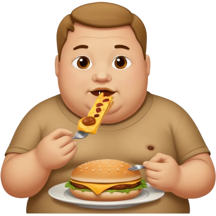 Fat guy eating food emoji