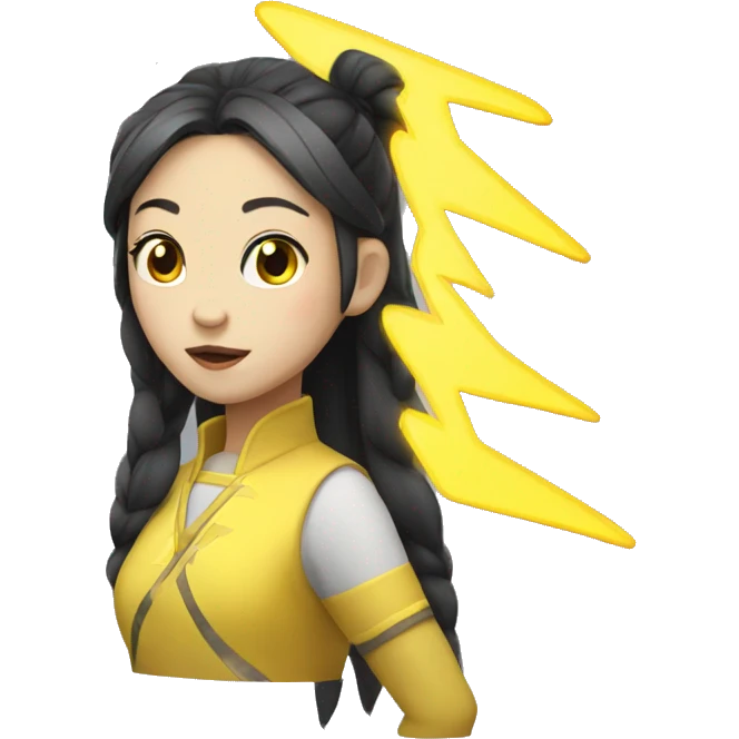yellow chinese lightning girl emoji