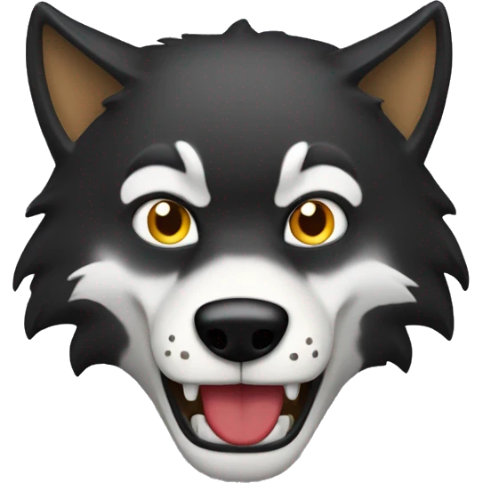 Loup noir méchant  emoji