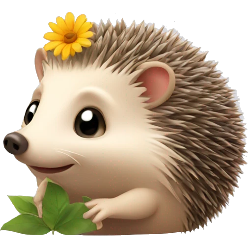 hedgehog with flower emoji
