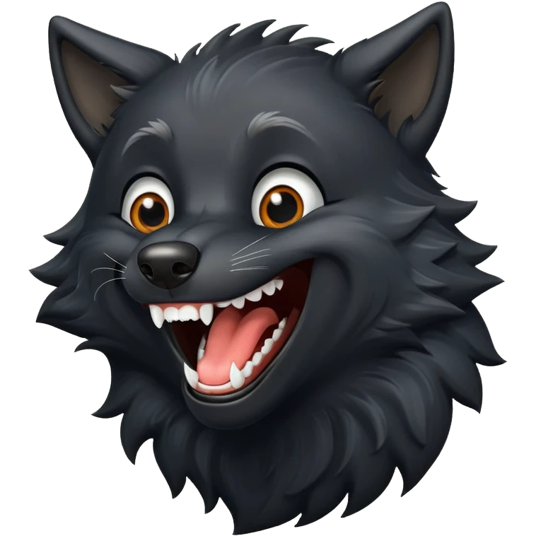 black wolf laughing emoji