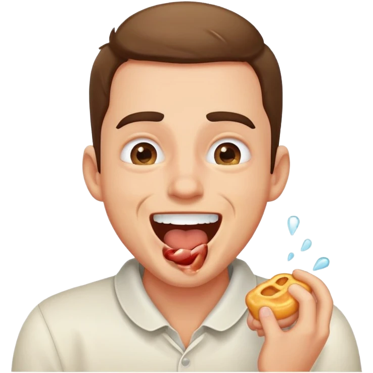 Guy choking and laughing  emoji