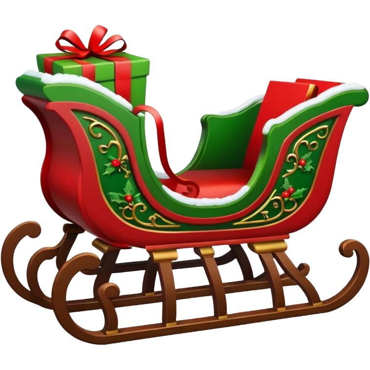 create a realistic Christmas sleigh emoji