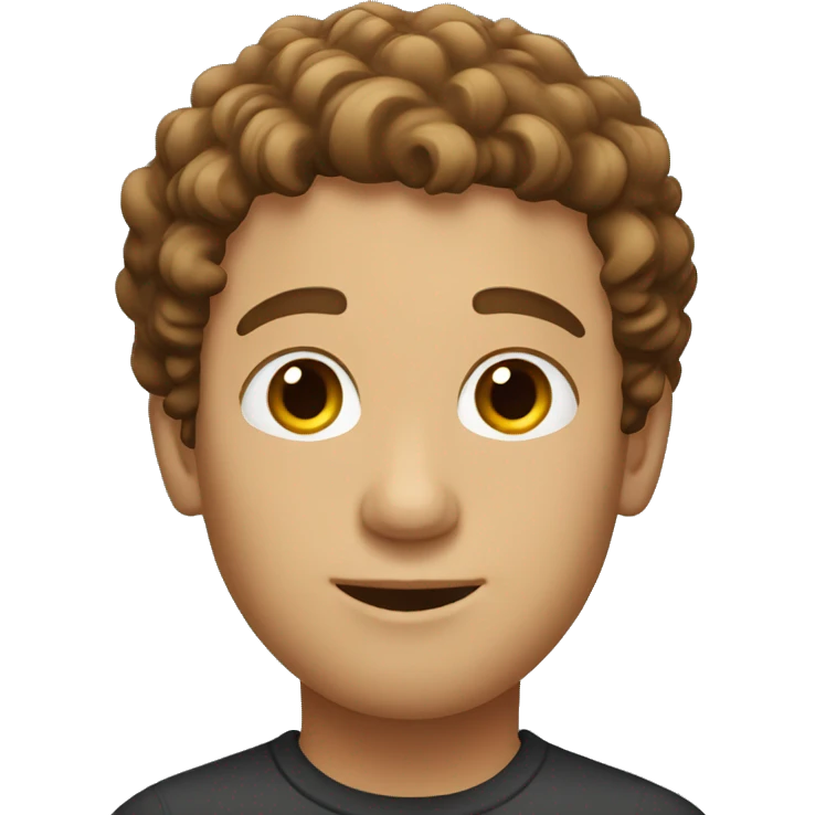 Guy with short brown curly hair emoji