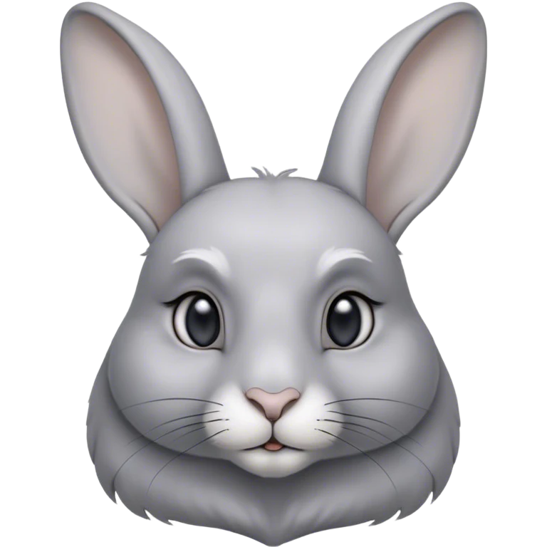 Cinematic Noble Grey Rabbit Portrait Emoji, Poised and regal, with a compact, graceful build and a smooth, elegant grey fur, long, delicate ears and deep-set soulful grey eyes, Simplified yet sharp and sophisticated features, highly detailed, glowing with a soft, dignified glow, high shine, intelligent and serene, stylized with an air of refined subtlety, focused and attentive, soft glowing outline, capturing the essence of a watchful and confident companion, so majestic it feels as though it could hop out of the screen with effortless authority! emoji