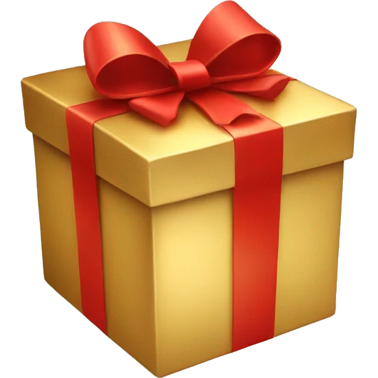 gold present with red bow emoji