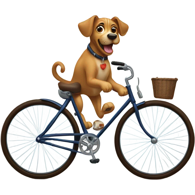 Dog riding a bike emoji