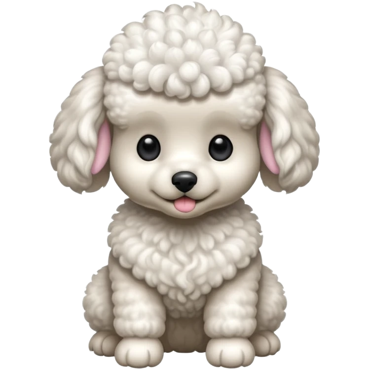 Perro french poodle mini blanco con Alas emoji