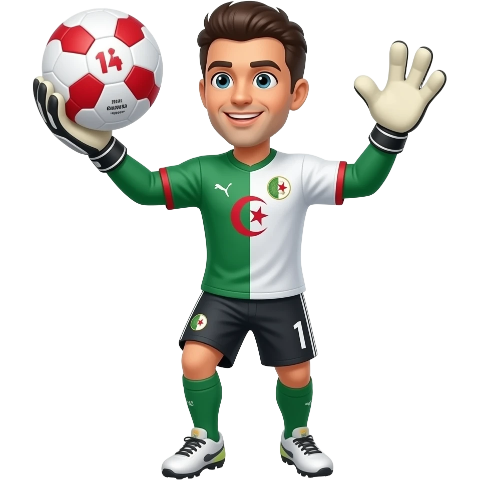 algerian goal keeper catching ball with two hands emoji