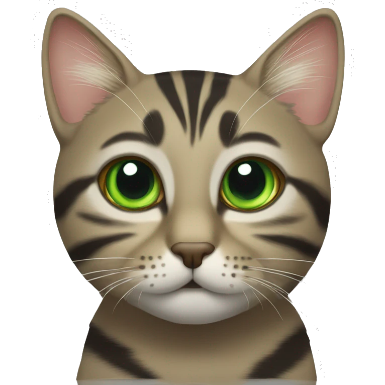 Classic tabby with green eyes emoji