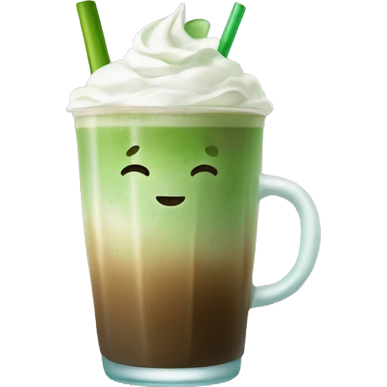 Iced matcha latte no whip cream emoji