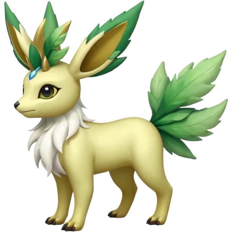 Shiny Iridescent Helioptile-Amaura-Leafeon-Shaymin-Fakémon-hybrid-creature (full body)  emoji