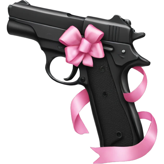 black gun with pink bow emoji